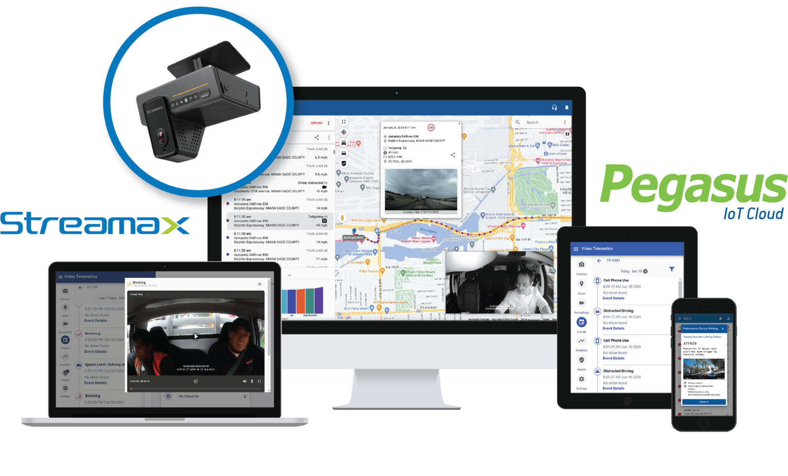 ai dash camera integrated with pegasus iot cloud platform for video telematics